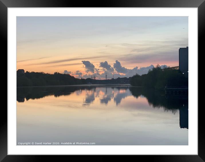River Tees sunrise Framed Mounted Print by David Harker