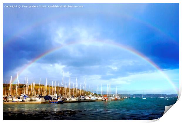 Mylor Harbour Rainbow Print by Terri Waters