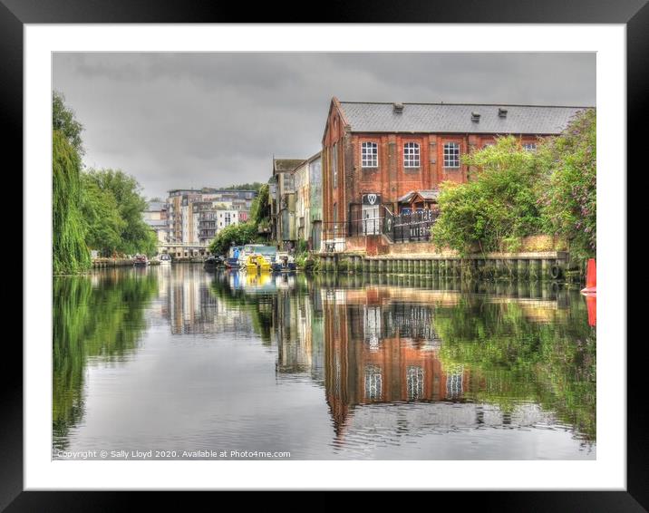 The River Wensum, Norwich UK Framed Mounted Print by Sally Lloyd