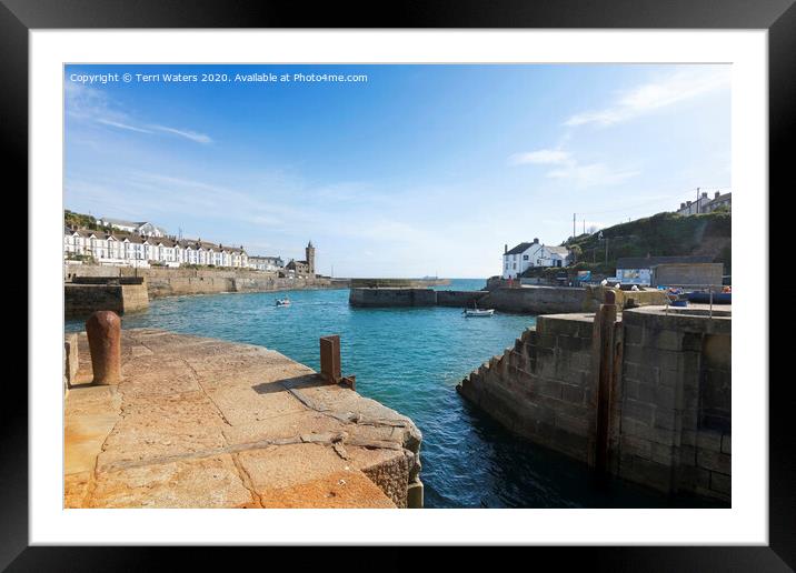 Porthleven Harbours Framed Mounted Print by Terri Waters