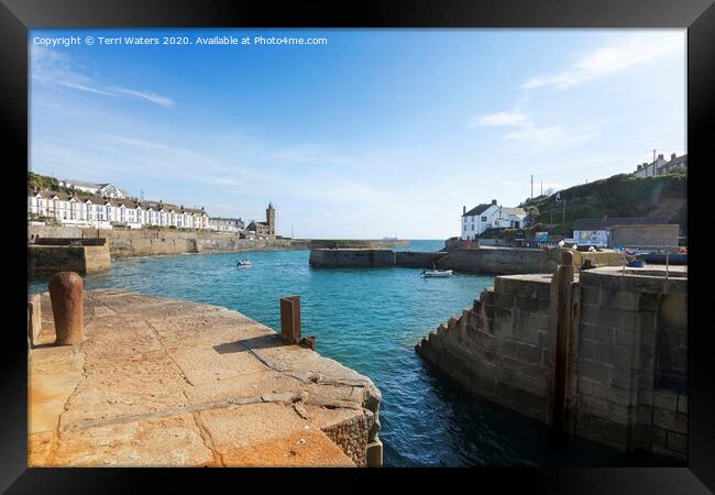 Porthleven Harbours Framed Print by Terri Waters