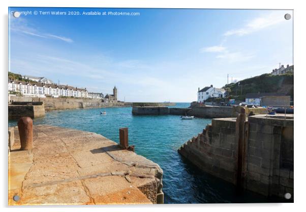 Porthleven Harbours Acrylic by Terri Waters