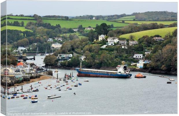 Almost Aground! - Fowey Harbour, Cornwall Canvas Print by Neil Mottershead