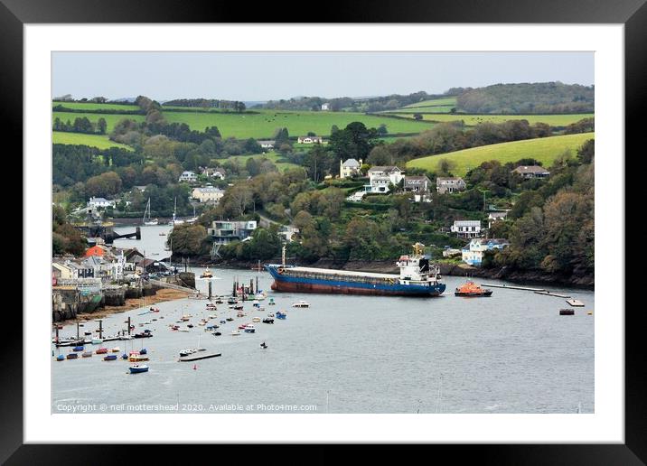 Almost Aground! - Fowey Harbour, Cornwall Framed Mounted Print by Neil Mottershead