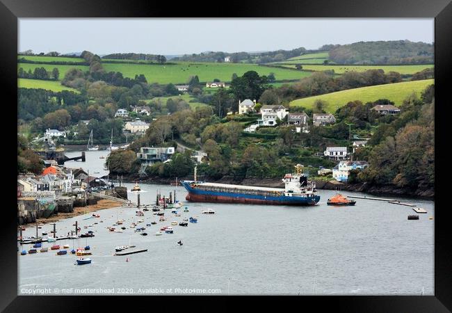 Almost Aground! - Fowey Harbour, Cornwall Framed Print by Neil Mottershead