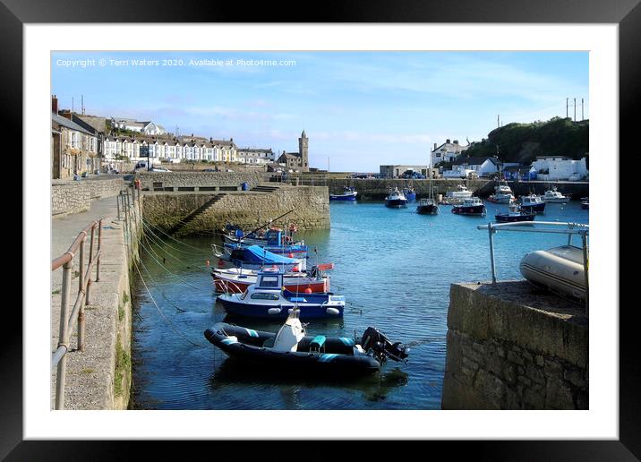 Harbourside View of Porthleven Framed Mounted Print by Terri Waters