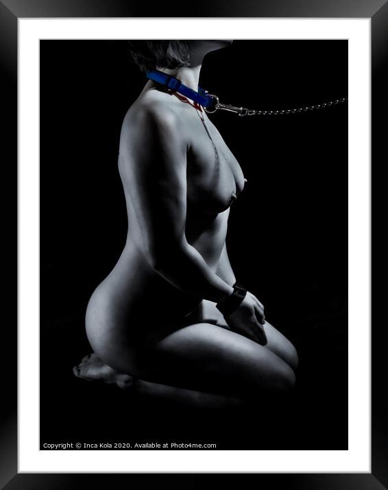 Good Girl - A Nude In Bondage Framed Mounted Print by Inca Kala