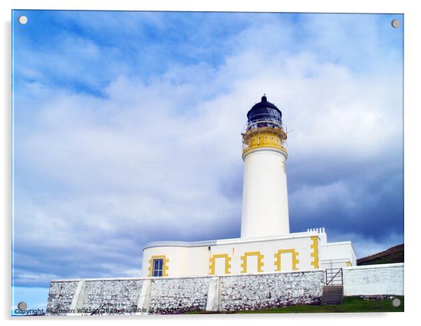 Rubha Reidh Lighthouse Acrylic by Steven Watson