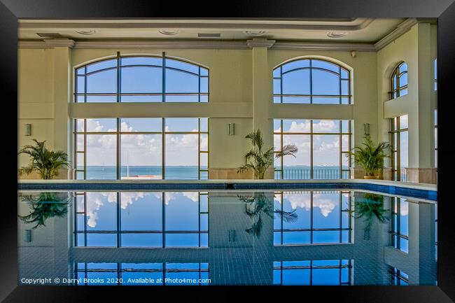 Spa Pool Reflecting Sky Framed Print by Darryl Brooks