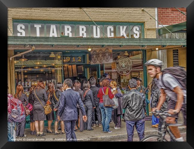 Original Starbucks Framed Print by Darryl Brooks