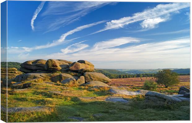 Owler Tor with Dramatic Sky   Canvas Print by Darren Galpin