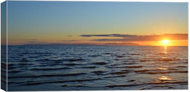 A lovely sunset over the Isle of Arran Canvas Print by Allan Durward Photography