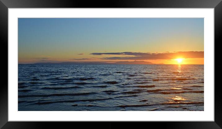 A lovely sunset over the Isle of Arran Framed Mounted Print by Allan Durward Photography