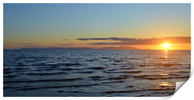 A lovely sunset over the Isle of Arran Print by Allan Durward Photography