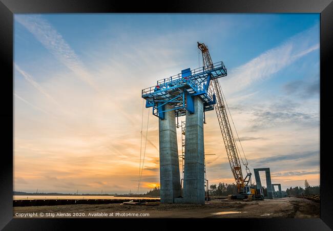 the cunstruction site of crown princess Mary´s bridge in Frederikssund Framed Print by Stig Alenäs