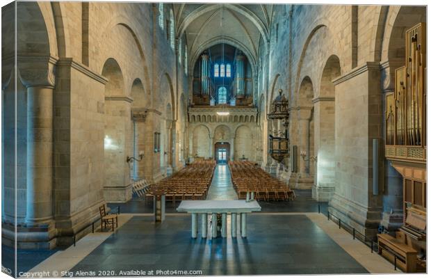 Interior of the medieval Lund cathedral Canvas Print by Stig Alenäs
