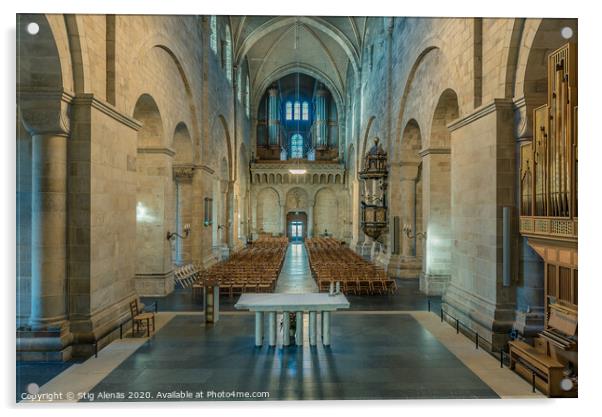 Interior of the medieval Lund cathedral Acrylic by Stig Alenäs