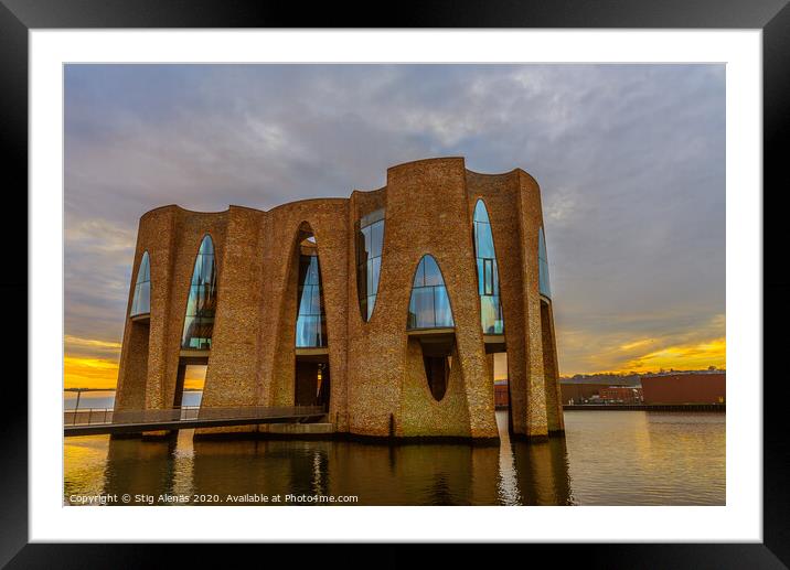 New iconic building in Vejle harbor Framed Mounted Print by Stig Alenäs