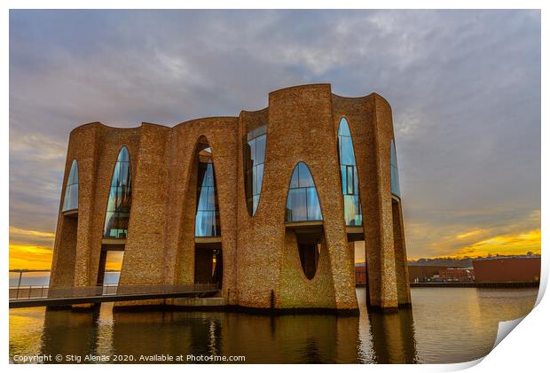 New iconic building in Vejle harbor Print by Stig Alenäs