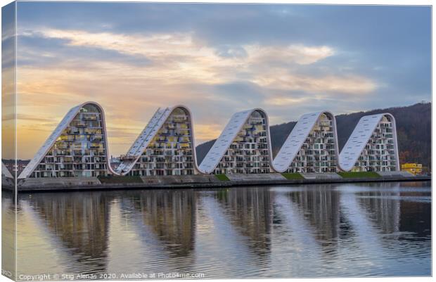Five waterfront waves in the sunrise, new house design in Vejle Canvas Print by Stig Alenäs