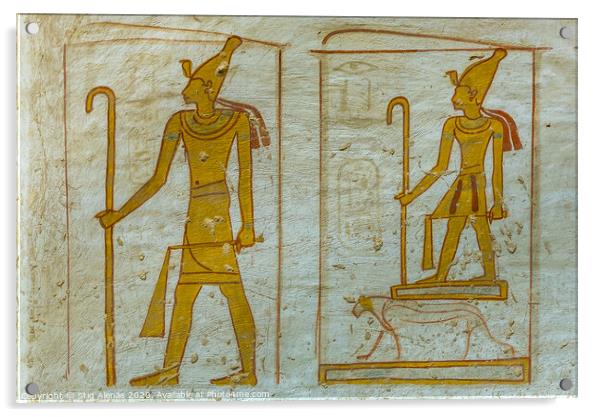 Wallpainting of the egyptian god Osiris  Acrylic by Stig Alenäs