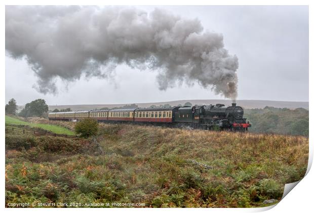 LMS Black 5 Number 5828 on a Misty Day on the Moor Print by Steve H Clark