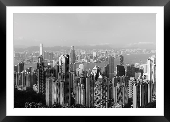 Hongkong Skyline Framed Mounted Print by Pascal Deckarm