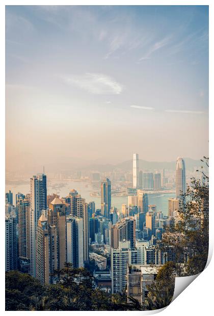 Hong Kong Sunset Print by Pascal Deckarm