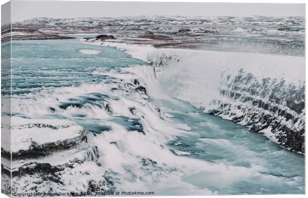 A night at the Gulfoss Canvas Print by Pascal Deckarm
