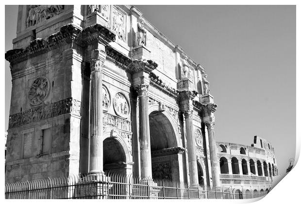 Arch of Constantine, (AD 312), one of three surviv Print by M. J. Photography
