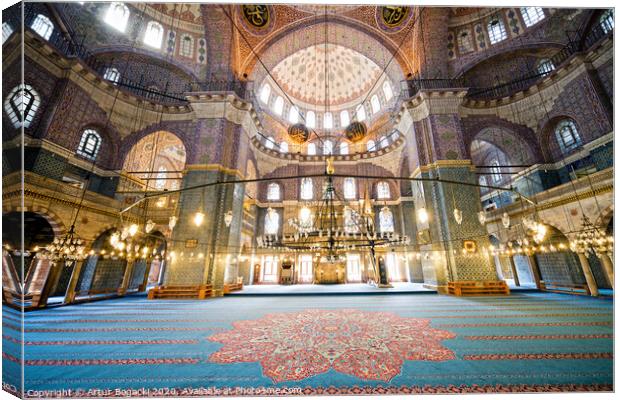 New Mosque Interior in Istanbul Canvas Print by Artur Bogacki