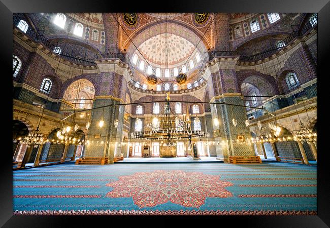 New Mosque Interior in Istanbul Framed Print by Artur Bogacki
