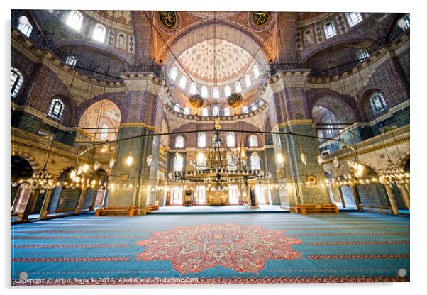 New Mosque Interior in Istanbul Acrylic by Artur Bogacki