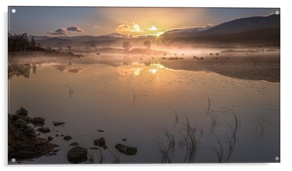 Sunrise on Rannoch Moor Acrylic by George Robertson