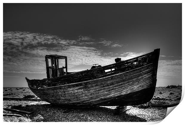 Dungeness Boat Days Gone Print by Chris Thaxter