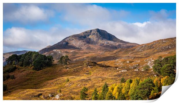 The slopes of Sgurr na Lapich in autumn Print by George Robertson