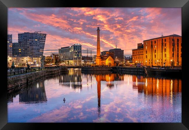Canning Dock, Liverpool Sunrise Framed Print by Dave Wood