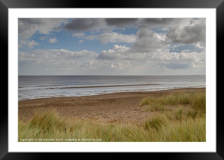 Beach at huttoft car terrace, Lincolnshire Framed Mounted Print by GILL KENNETT