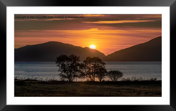  Loch Linnhe sunset Framed Mounted Print by Alan Tunnicliffe