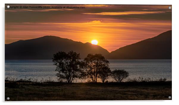  Loch Linnhe sunset Acrylic by Alan Tunnicliffe