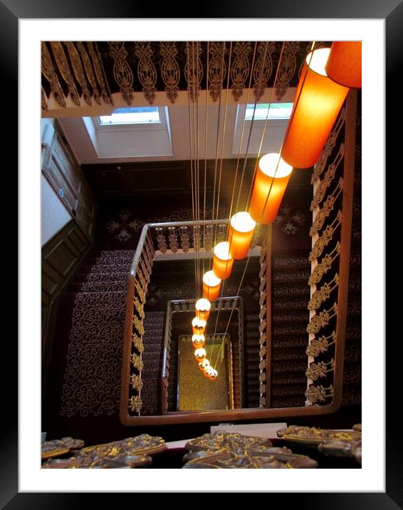 A Plush Stairway with a Hint of Vertigo Framed Mounted Print by Beryl Curran