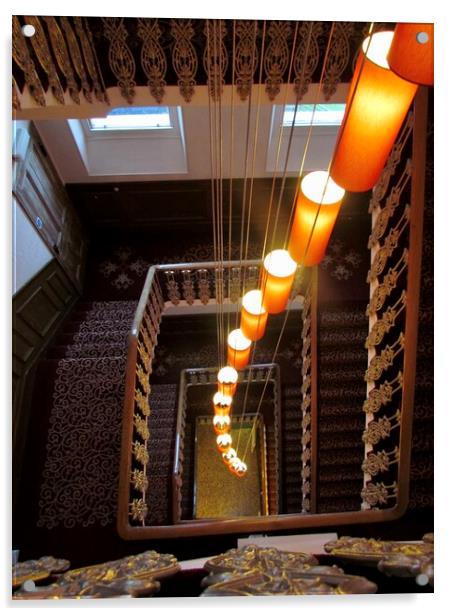 A Plush Stairway with a Hint of Vertigo Acrylic by Beryl Curran
