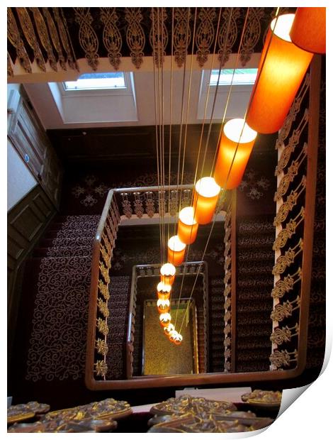 A Plush Stairway with a Hint of Vertigo Print by Beryl Curran