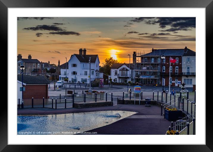 Sutton on Sea sunset Framed Mounted Print by GILL KENNETT