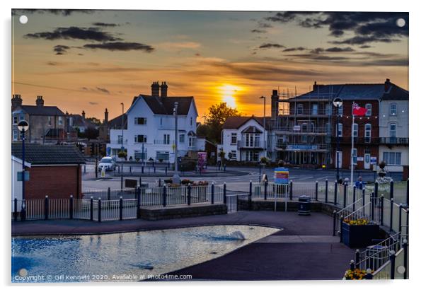 Sutton on Sea sunset Acrylic by GILL KENNETT