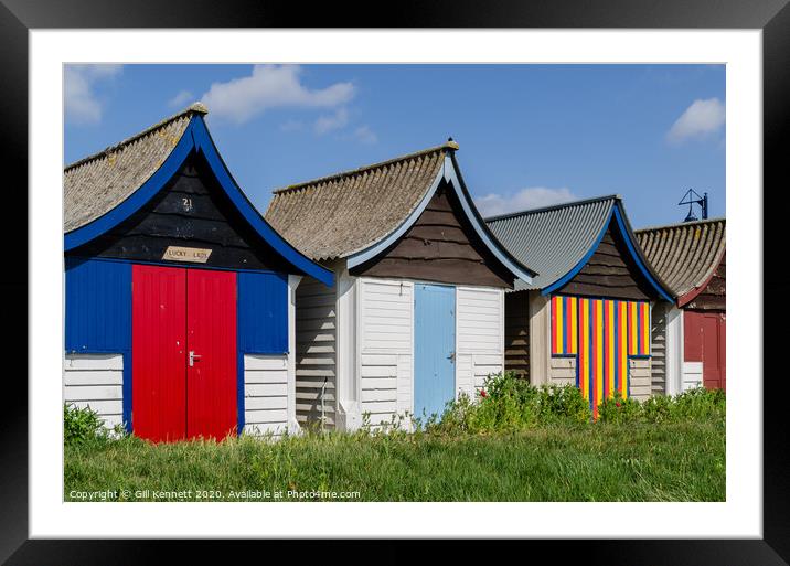 Mablethorpe Breach Huts Framed Mounted Print by GILL KENNETT