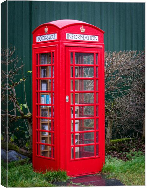 Red Phone box shop Canvas Print by George Robertson