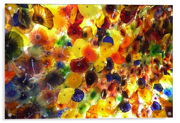Ceiling at the Bellagio, Las Vegas Acrylic by Lizzie Thomas