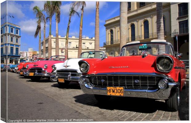 Timeless Beauties in Havana Canvas Print by Simon Marlow