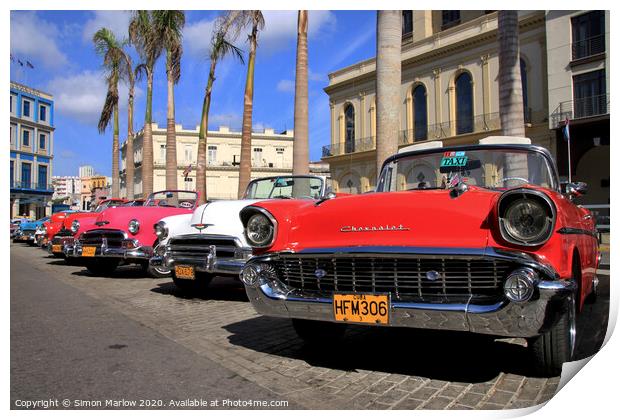 Timeless Beauties in Havana Print by Simon Marlow